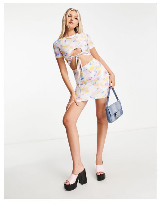 Rebellious Fashion Bodycon Mini Dress With Cut Outs in White Lyst