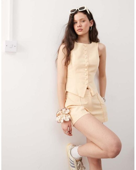 Miss Selfridge Natural Co-ord Tailored Short