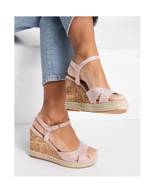 Glamorous Sandalen Met Sleehak in het Blauw - Lyst