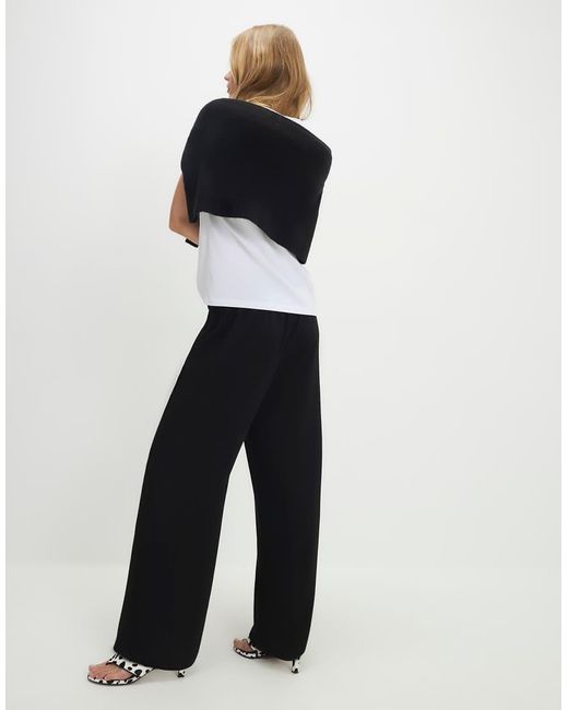 River Island White Tailored Elasticated Wide Leg Trousers