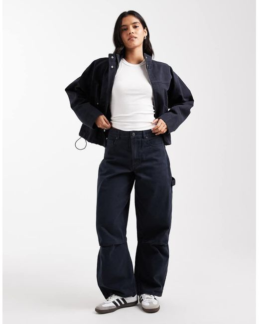ASOS Blue Denim Funnel Neck Jacket