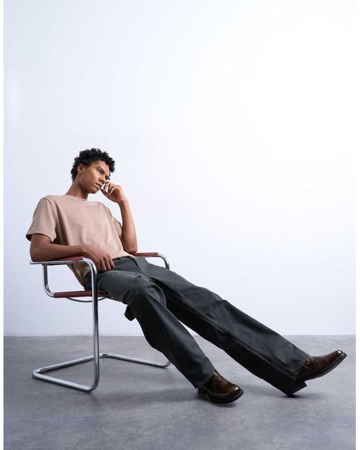 Topman White Rigid Straight Leg Jean for men