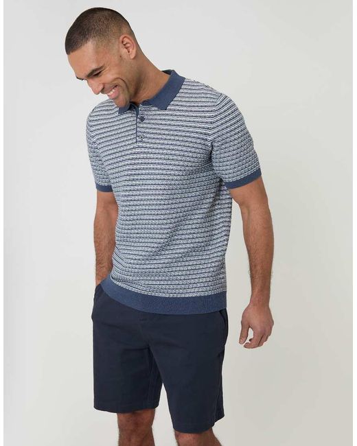 Threadbare Blue Cotton 3 Pocket Stretch Chino Shorts for men