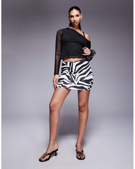 ASOS Low-rise Micro Skirt in Blue | Lyst