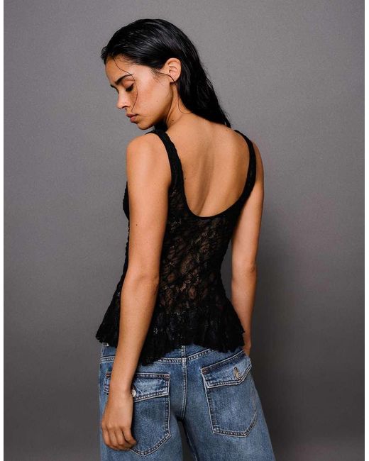 Bershka Black Lace Camisole