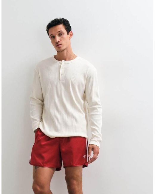 Adidas Originals White Three Stripe Shorts for men