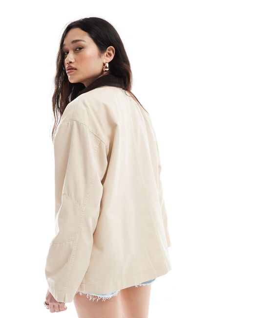 ASOS White Clean Cord Collar Jacket