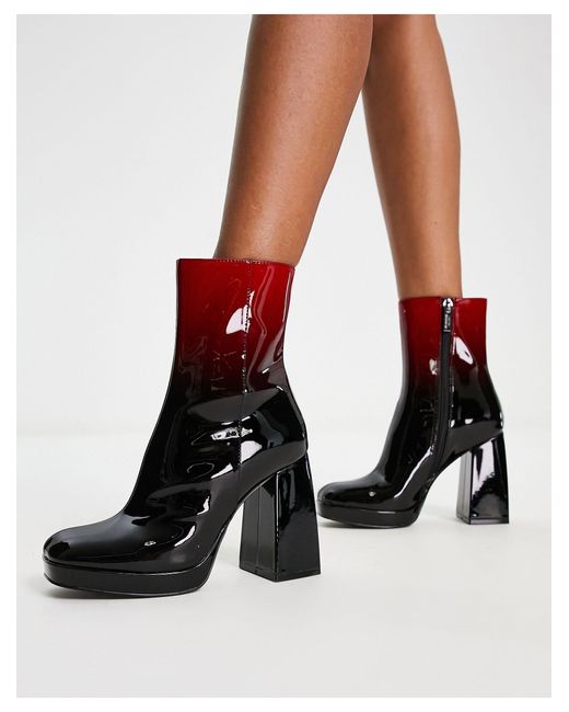 Steve Madden Black Level Up Ombre Patent Boots