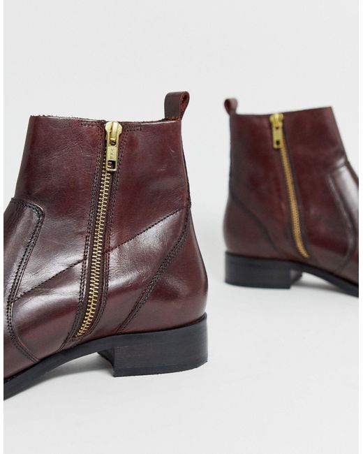 carvela leather flat chelsea boots