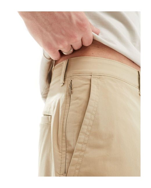 Pantaloncini chino beige piatti sul davanti da 5" di Abercrombie & Fitch in Natural da Uomo