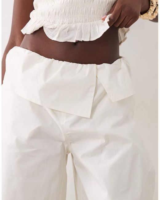 WeWoreWhat Natural Pull On Fold Over Pants