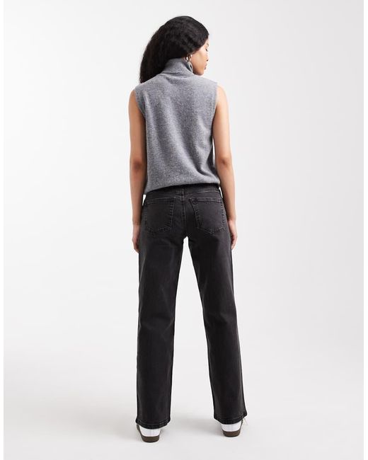 ASOS Black Asos Design Petite Comfort Stretch Straight Leg Jean