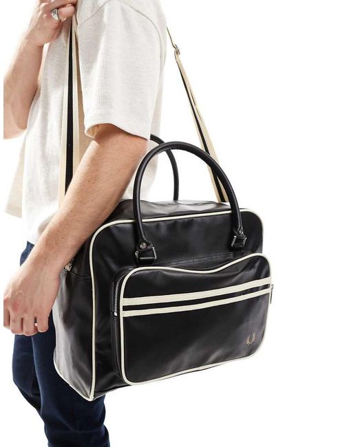 Fred Perry Black Classic Holdall Bag for men