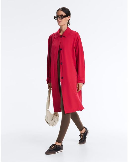 Oysho Red Midi Extra Lightweight 10K Waterproof Jacket