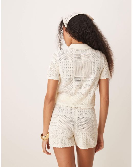 ASOS Natural – strick-shorts