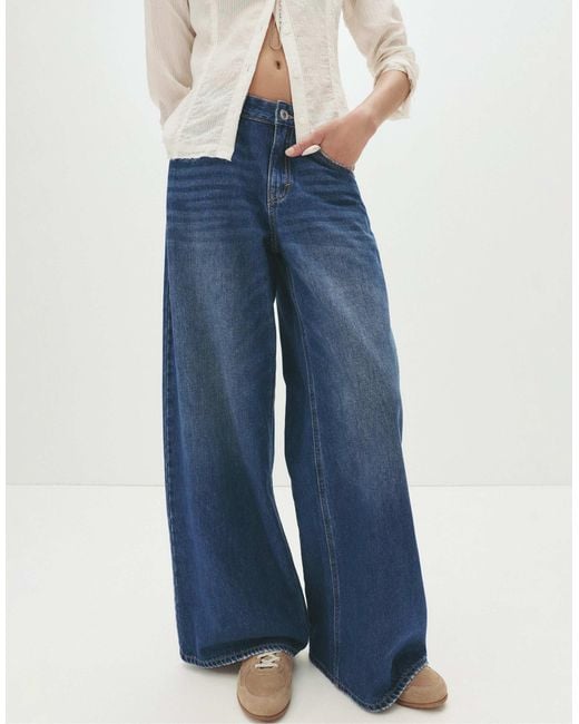 Pull&Bear Blue – weit geschnittene jeans