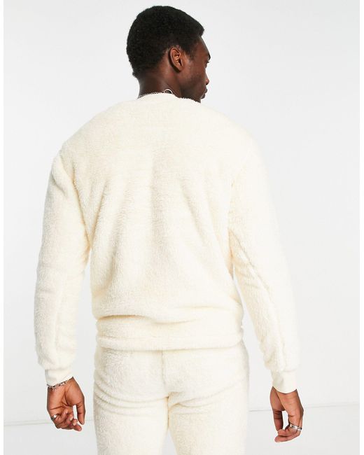 Adidas Originals – essentials+ – flauschiges sweatshirt in Natural für Herren