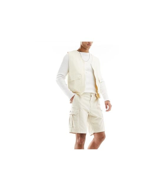 Tommy Hilfiger White Ethan Cargo Shorts for men