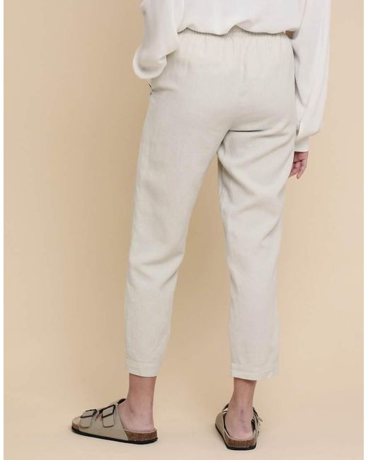 Threadbare Natural Linen Blend Drawstring Waist Tapered Trouser
