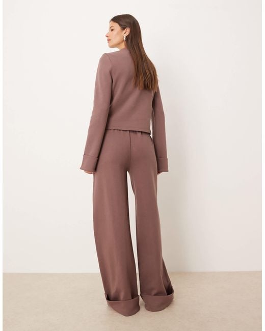 ASOS Natural Interlock Turnback Hem Sweatpants