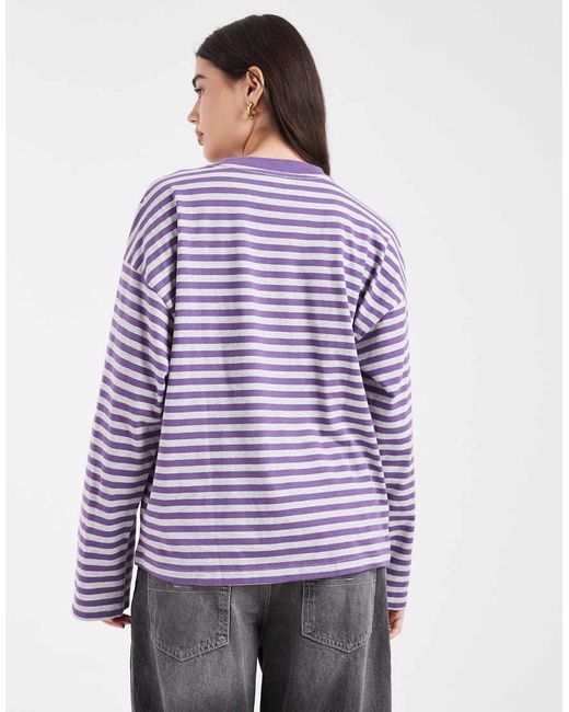 Cotton On Purple Oversized Boxy Long Sleeve T-shirt