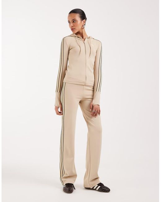 Adidas Originals Natural Slim Fit Hooded Zip Up Jacket