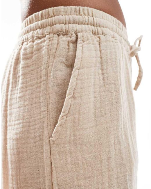 Pantalones De Pernera Ancha De Bambula De (Parte De Un Conjunto)- Neutro ONLY de color Natural