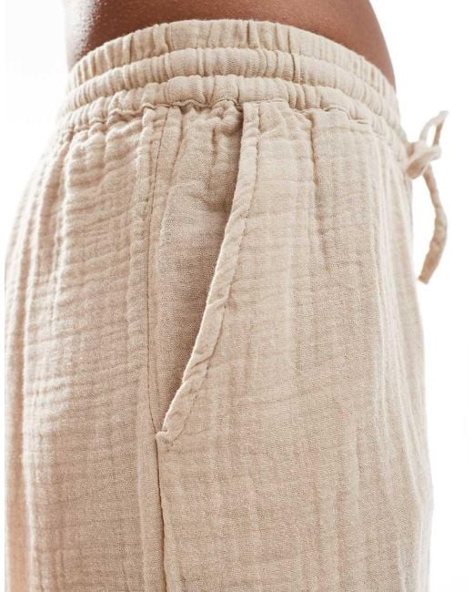 ONLY Natural Cheesecloth Wide Leg Trouser Co-Ord