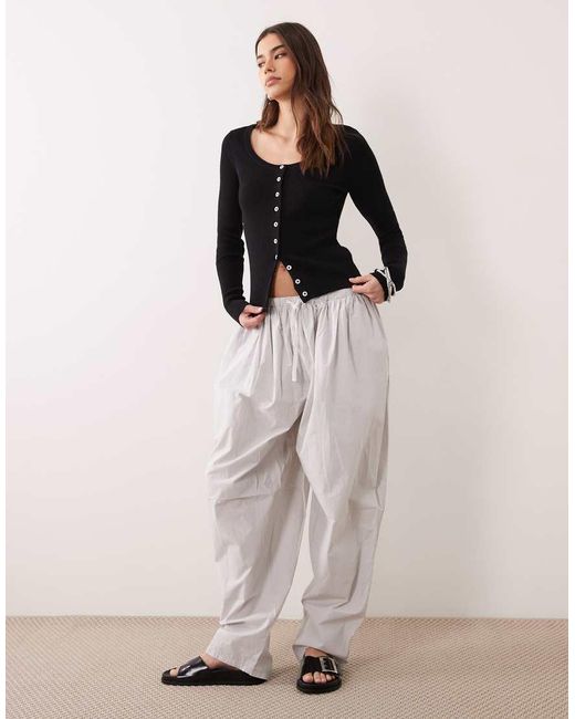 ASOS Black Cotton Blend Wide Scoop Cardigan With Contrast Buttons