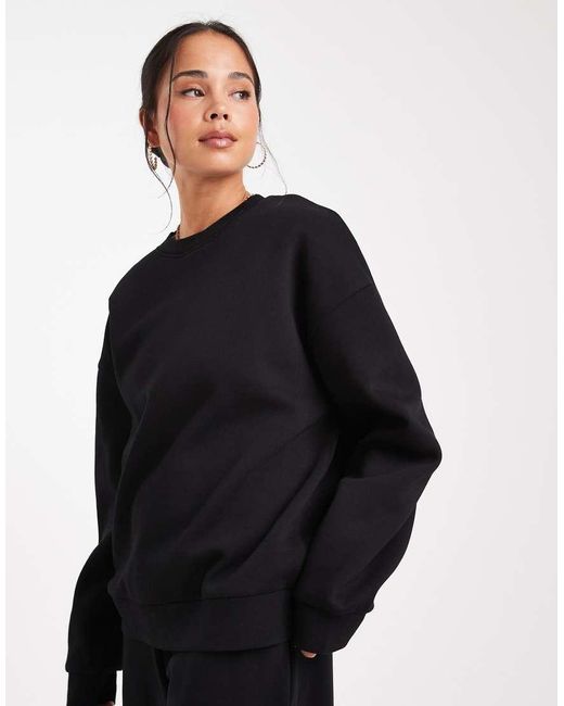 Sudadera Negra Extragrande Con Interior Afelpado Ultimate De ASOS de color Blue