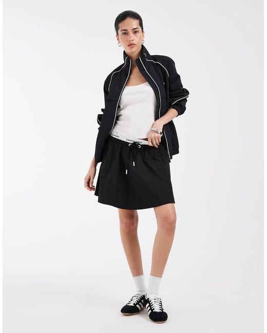 Tommy Hilfiger White Poplin Mini Skirt With Logo Waistband