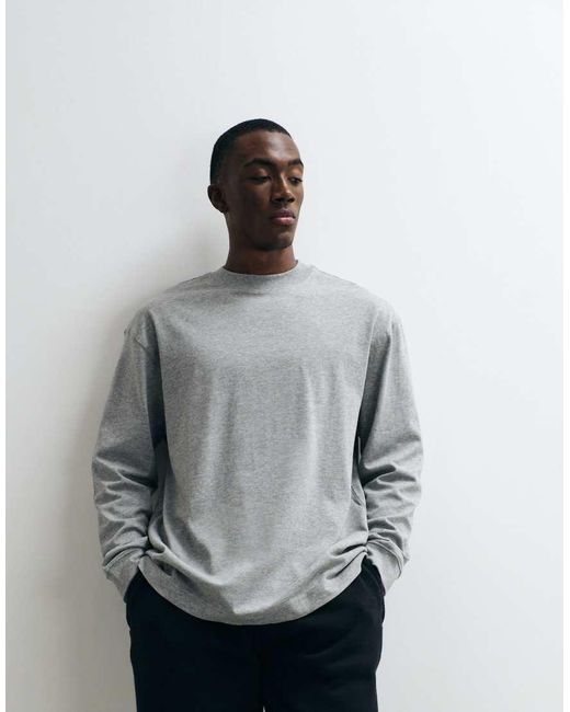 4505 Gray Icon Heavyweight Cotton Oversized Long Sleeve T-shirt With Quick Dry Finish for men