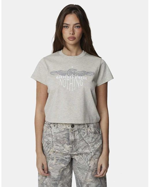 Good For Nothing Gray Graphic Baby Tee