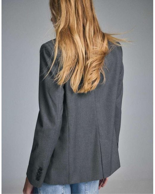Stradivarius Blue Button Blazer