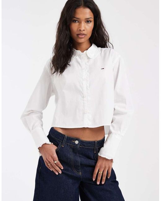 Tommy Hilfiger White Ruffled Shirt