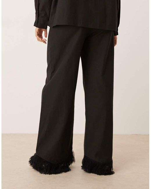 Ghospell Black Georgie Fringed Trouser Co-ord