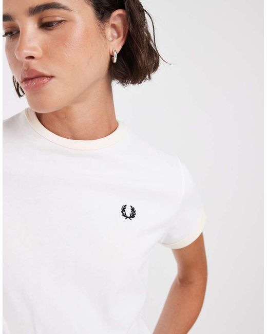 Fred Perry White Laurel Wreath Back Graphic T-shirt