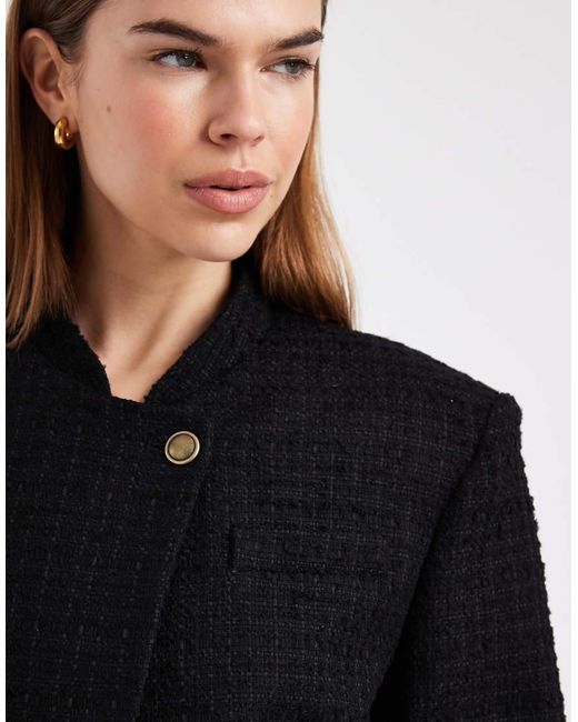 ASOS Black Wrap Lapel Cropped Blazer