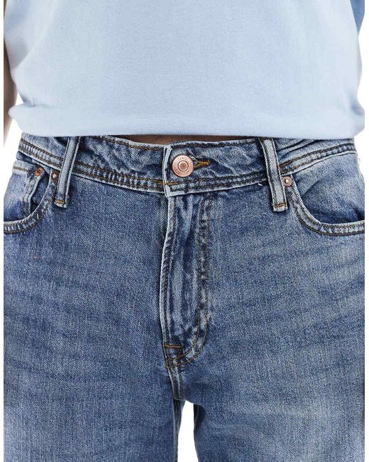 Jack & Jones Blue Clark Straight Jeans for men