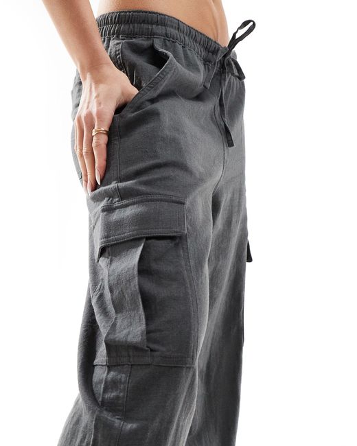 Pantalones cargo gris oscuro Hollister de color Blue