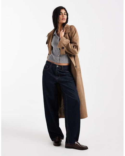 Threadbare Gray Cable Knit Cardigan With Collar