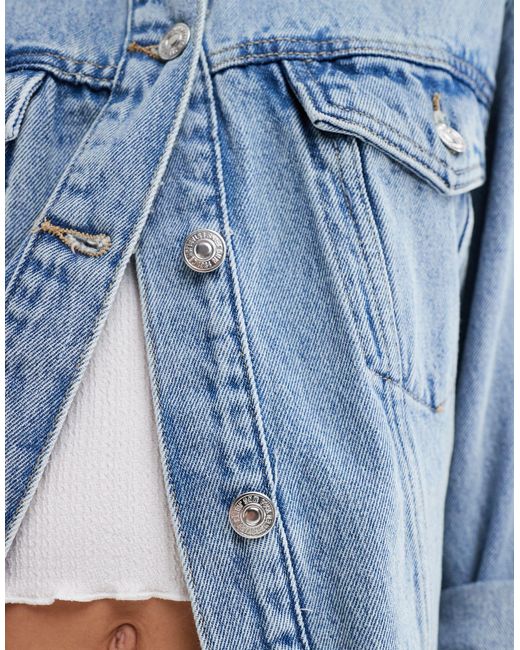 Giacca di jeans oversize chiaro di Mango in Blue