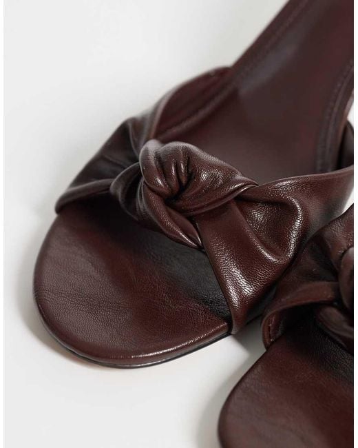 Mango Natural Heeled Mule With Knot Detail