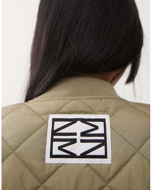 Noisy May Green Quilted Longline Jacket
