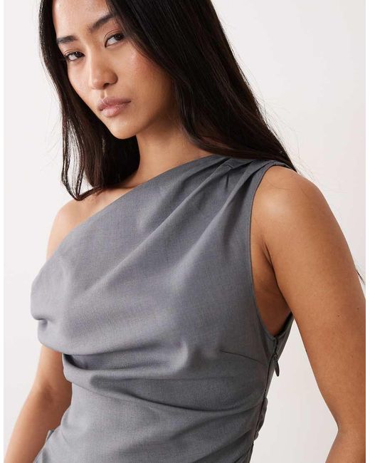 Miss Selfridge Gray Tailored Drape Top