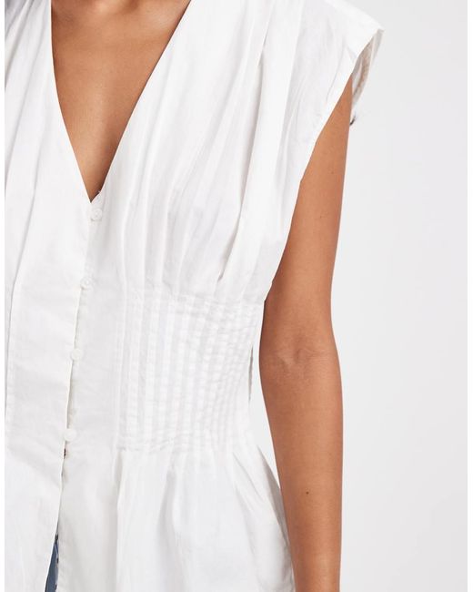 ONLY Getailleerde Top in het White