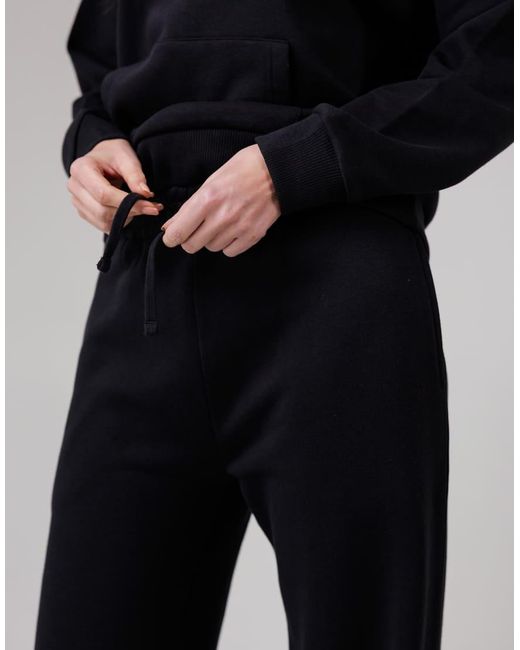 French Connection Black Cotton Blend Elasticated Wide Leg Joggers