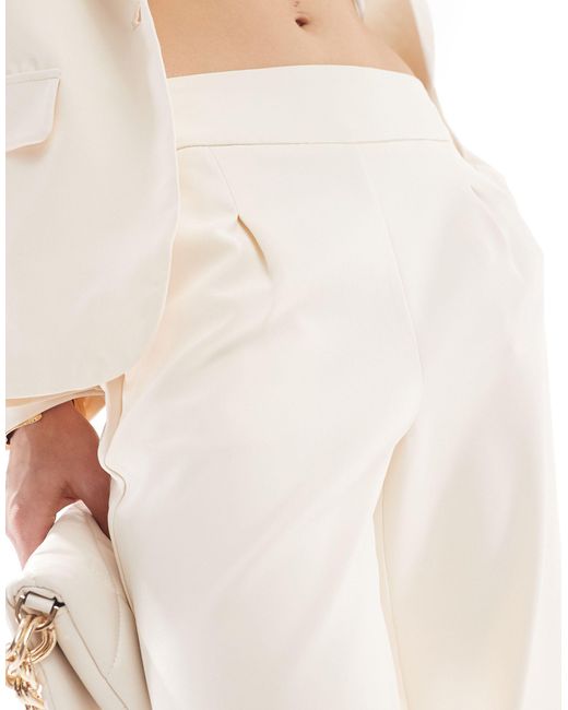 Pantalon d'ensemble ajusté large à taille haute - crème Jdy en coloris White