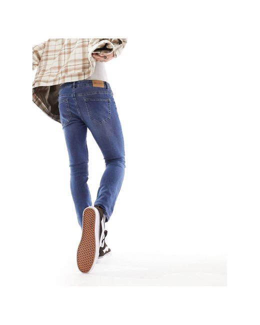 Only & Sons Blue Warp Skinny Fit Jeans for men