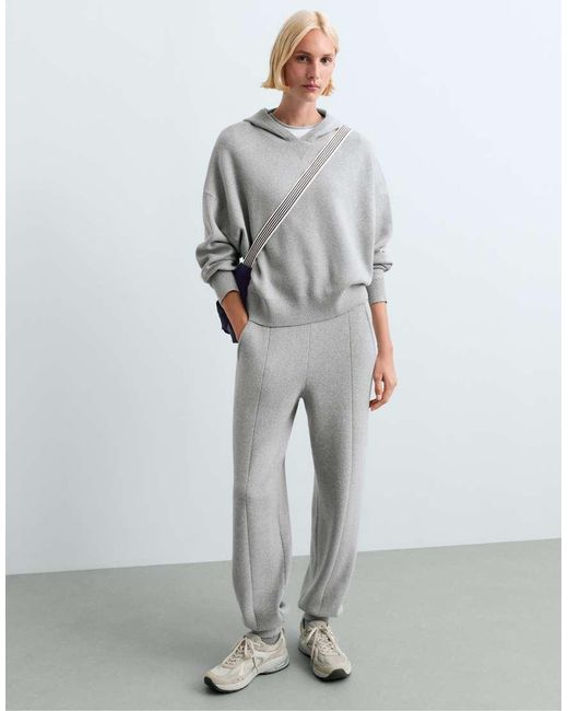 Oysho Gray Cotton-blend Knit joggers